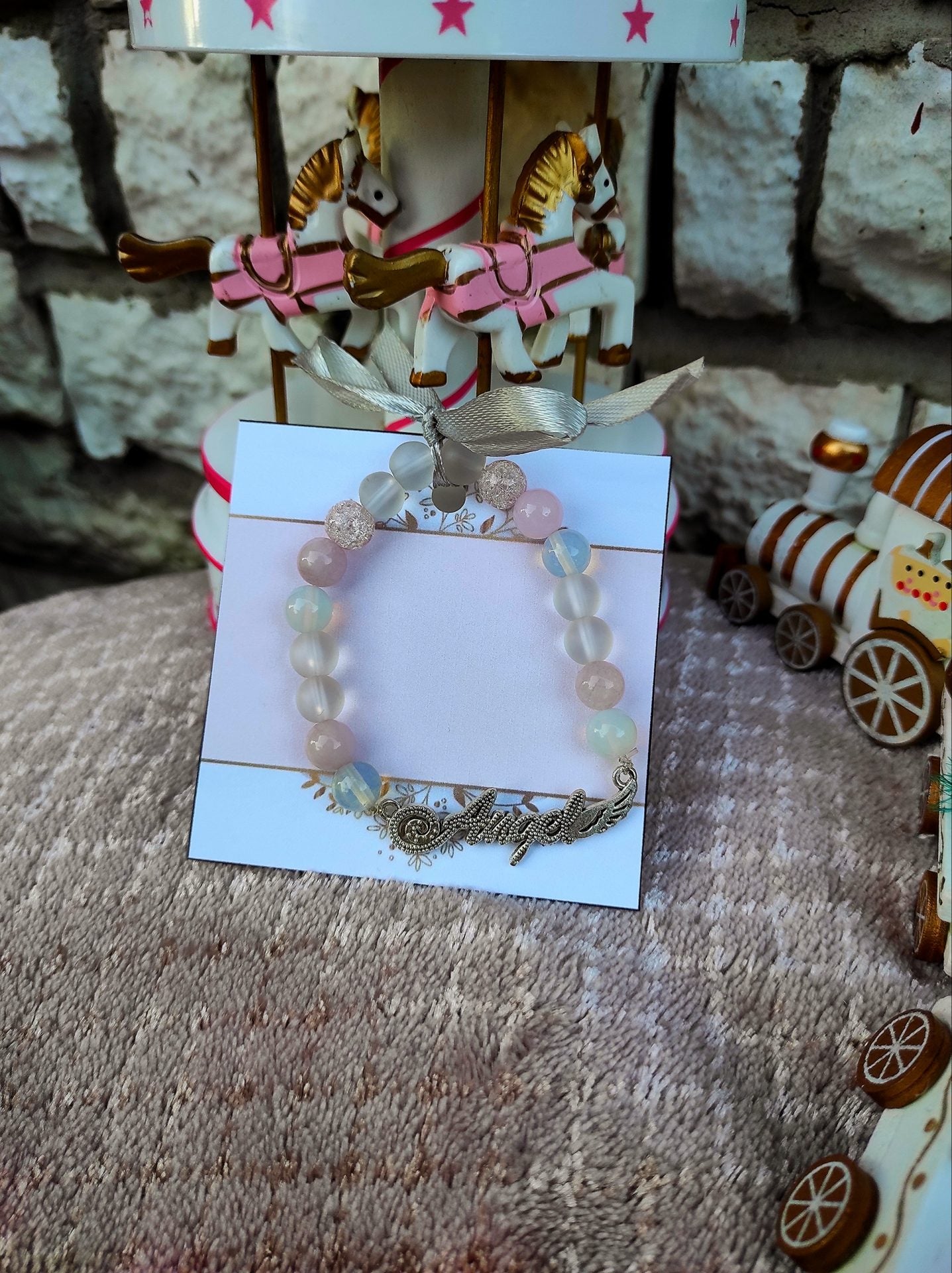 Angelit ásvány karkötő - angyalhívó -